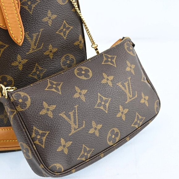 Authentic Louis Vuitton Monogram Bucket PM Leather Brown Tote bag bsj1062-110725 - Picture 13 of 16